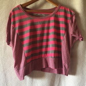 Pink and gray Poof! crop top. Size Small